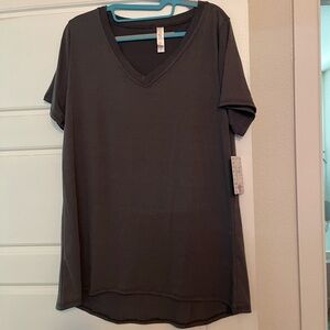 LuLaRoe Charcoal V-Neck Short Sleeve Tee